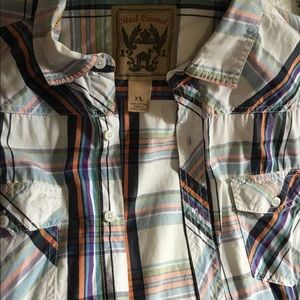 Mens Red Camel button up